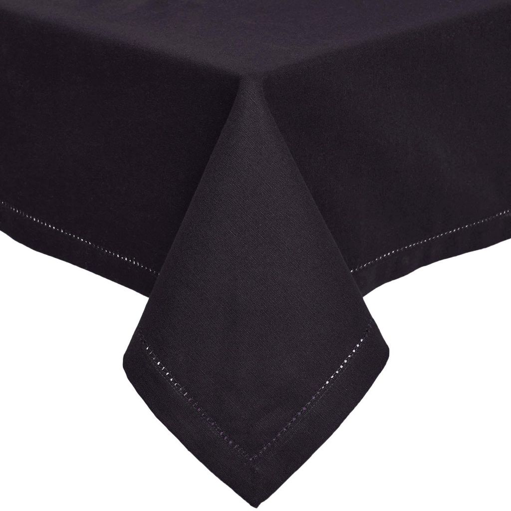 HOMESCAPES Nappe noire 178 x 300 cm, 100% coton Image du produit 