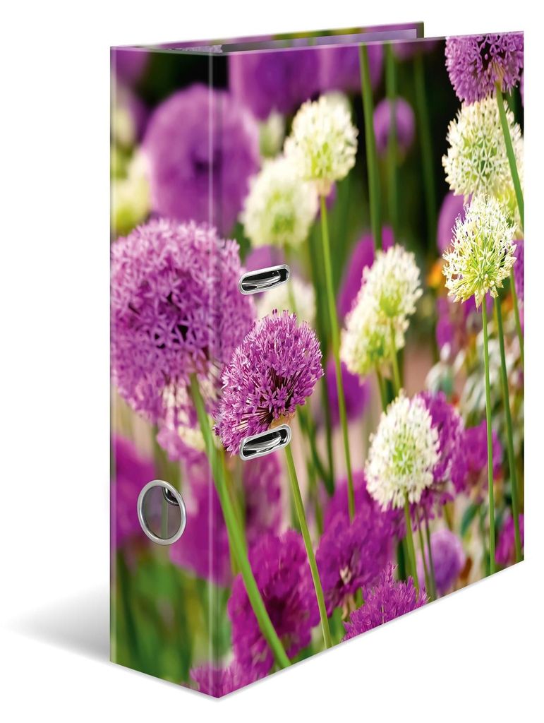 HERMA Ordner A4 Lila Blumen, 7 cm breit, Kinder Ringordner Produktbild 