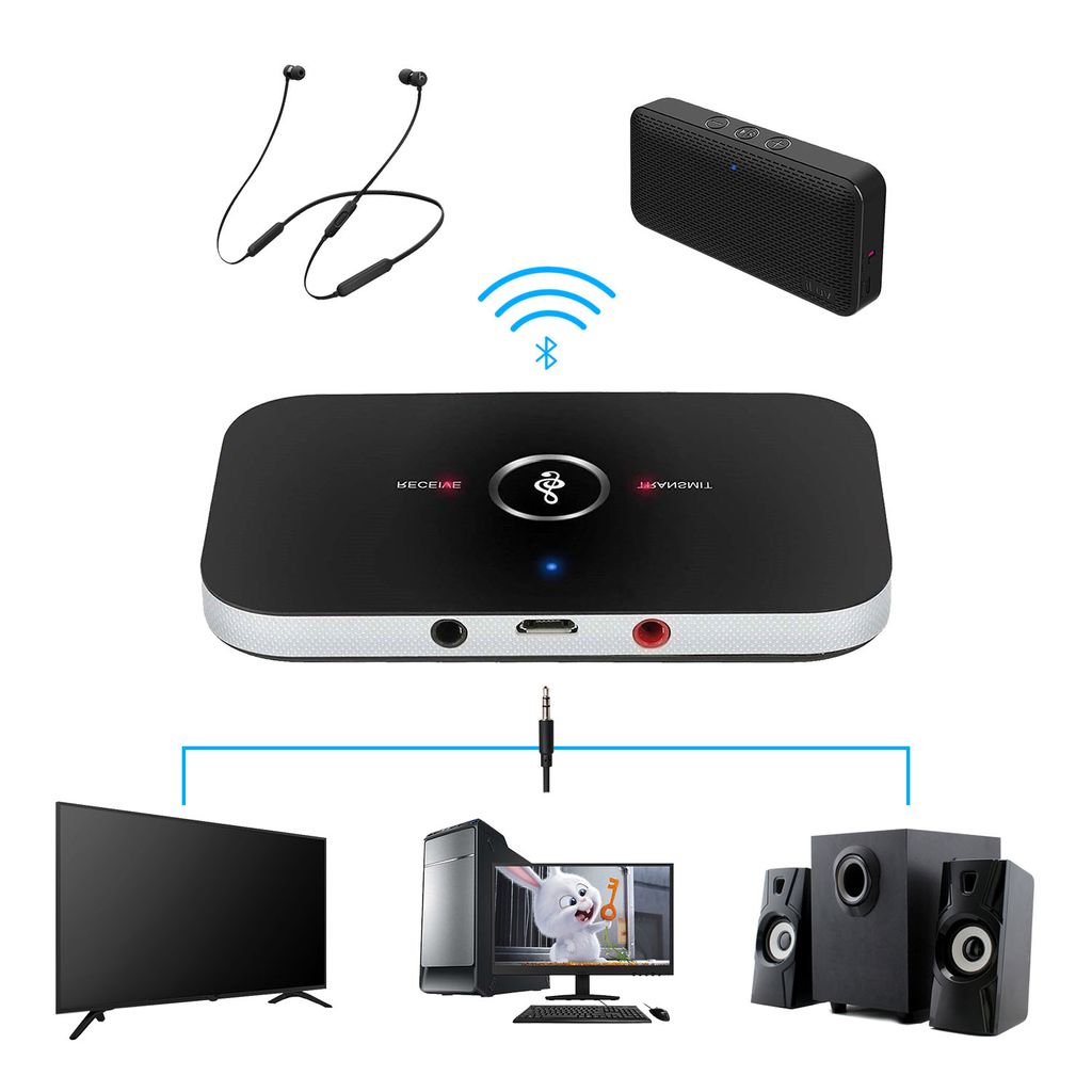 Kaufe 3,5 mm Audio Wireless Bluetooth 4.2 Sender Empfänger Adapter 2 in 1  Stereo Audio Musik Adapterkabel für TV Auto Lautsprecher