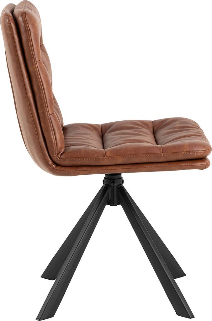 Esszimmerstuhl Dean - 47x57x85cm - Kunstleder - cognac