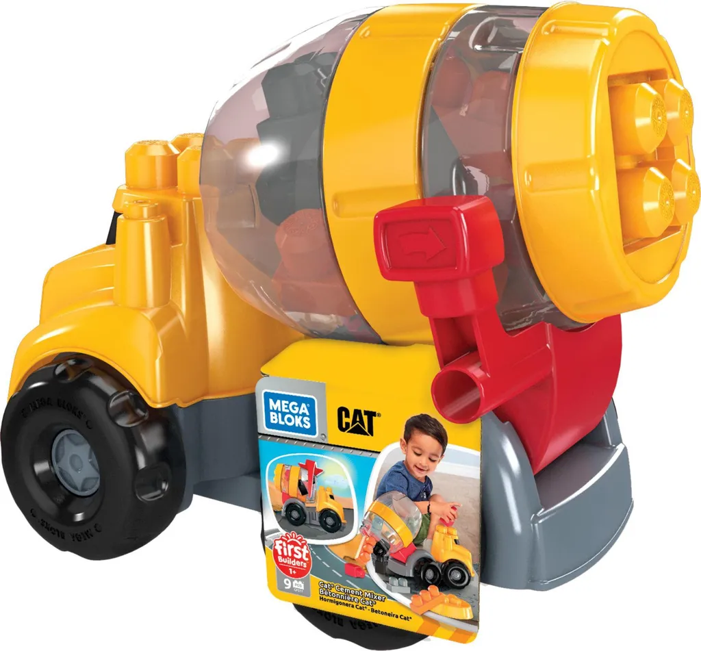 Bétonnière Mega Bloks CAT rotative avec 9 gros blocs de construction - 7