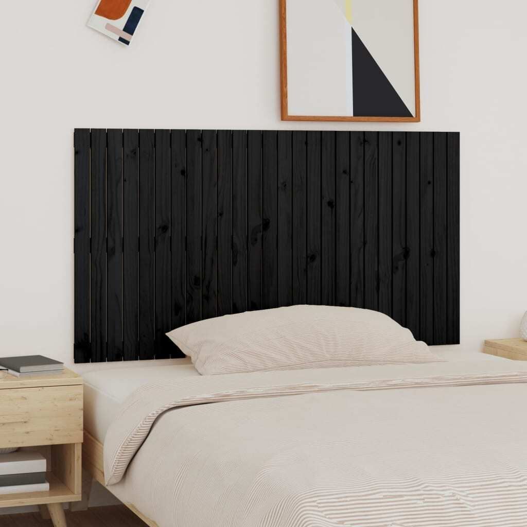 "2026 Promotion" Wand-Kopfteil Schwarz 166x3x90 cm Massivholz Kiefer - Bettkopfteil CC29106