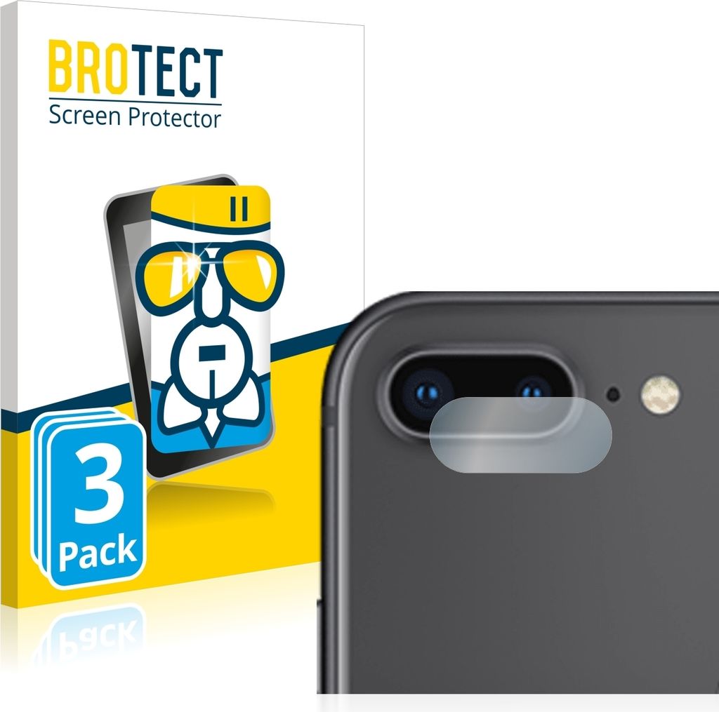 3x BROTECT Schutzglas für Apple iPhone 8 Plus (NUR Kameraschutz) Schutzfolie Panzer Folie Glas Display Schutz klar