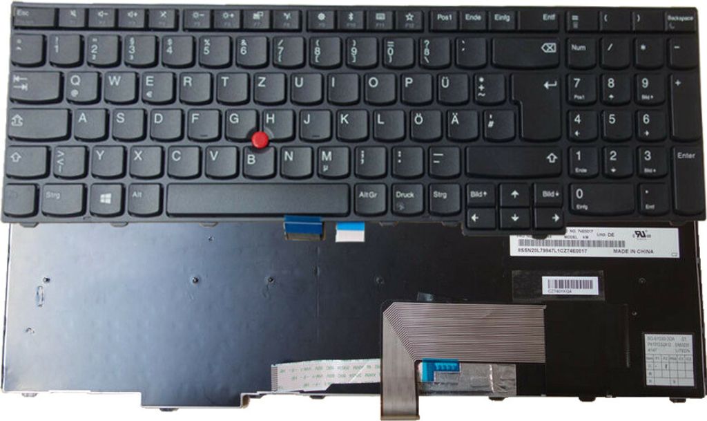 Original Laptop Tastatur / Notebook Keyboard Deutsch DE QWERTZ für Lenovo ThinkPad L570 (20J8/20J9) Serie (20J80019GE) (20J80019SP) (20J8001AMZ)