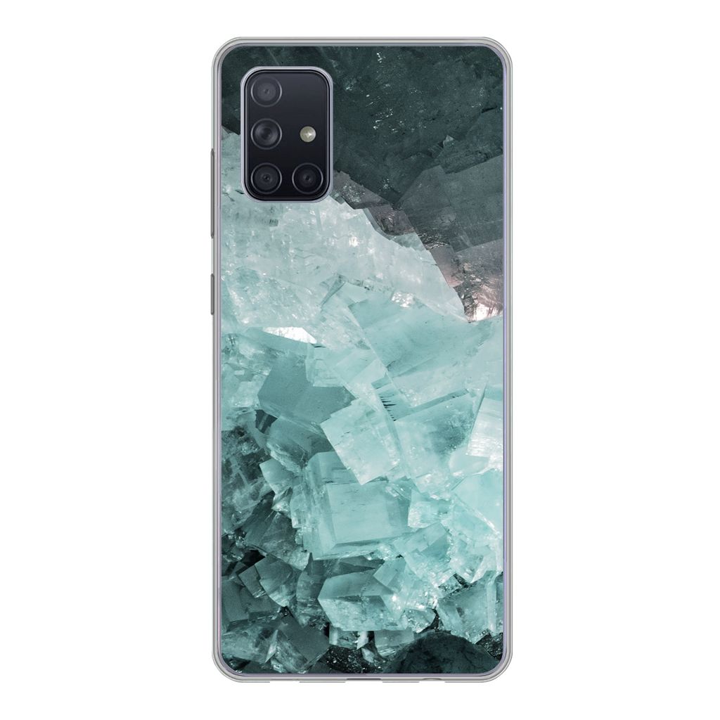 MuchoWow Handyhülle Schutzhülle Hülle für Samsung Galaxy A51 5G Naturstein - Kristalle - Luxus Silikon Softcase Handy Hülle - Abbildung