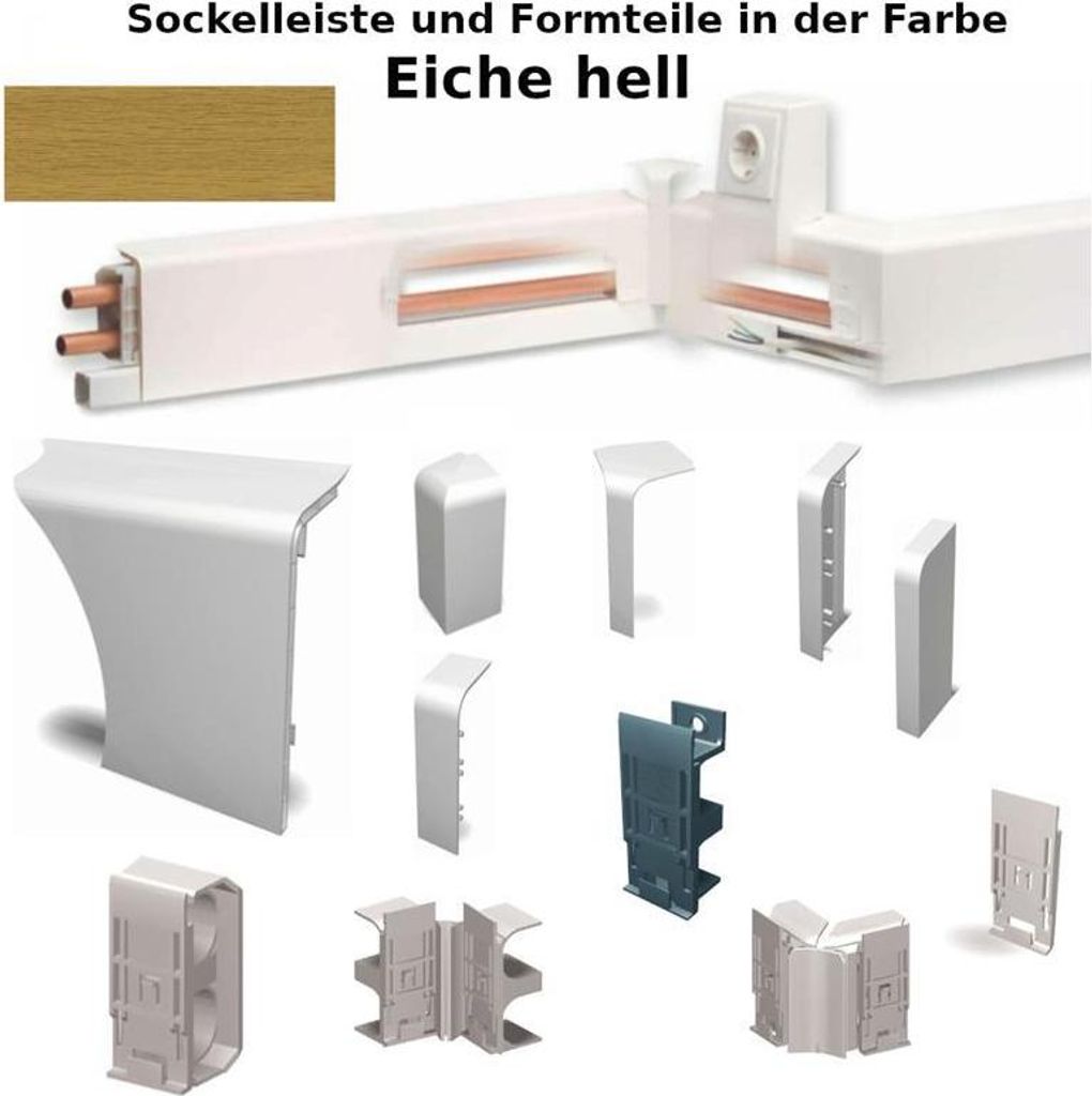 HZ SLL Sockelleiste lang (für Kabelkanal oder 3. Rohr) 2m Eiche hell 52360