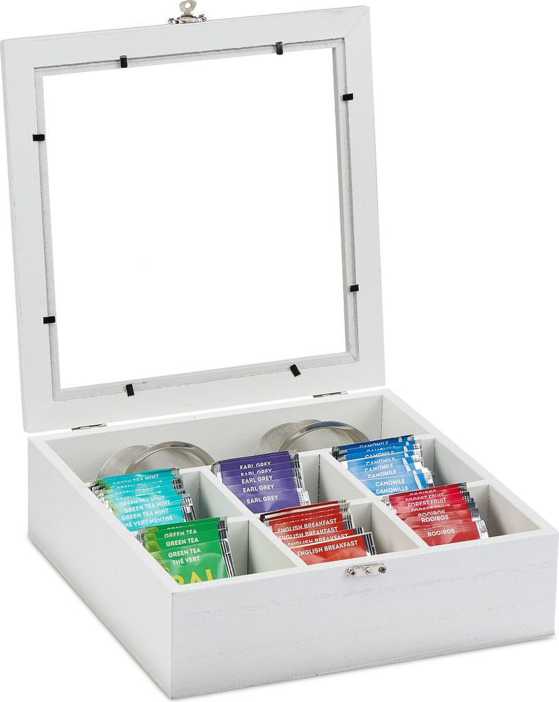 relaxdays Teebox in Holzoptik Produktbild 