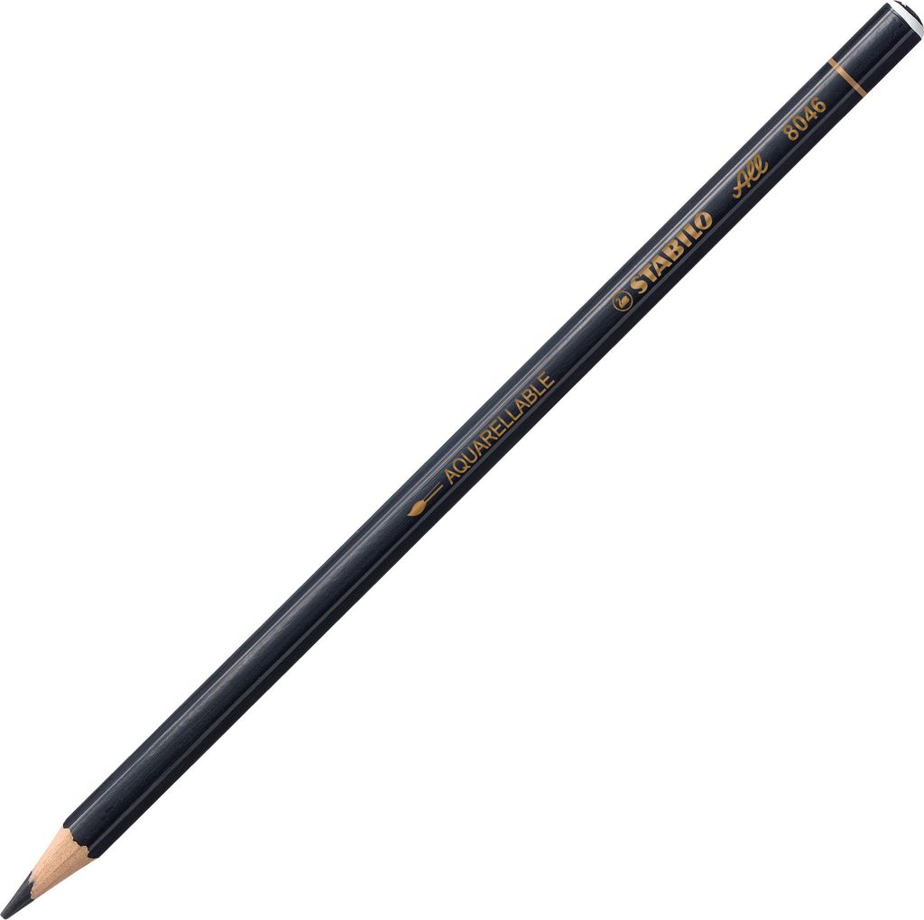 Buntstift für fast alle Oberflächen - STABILO All - 12er Pack - schwarz