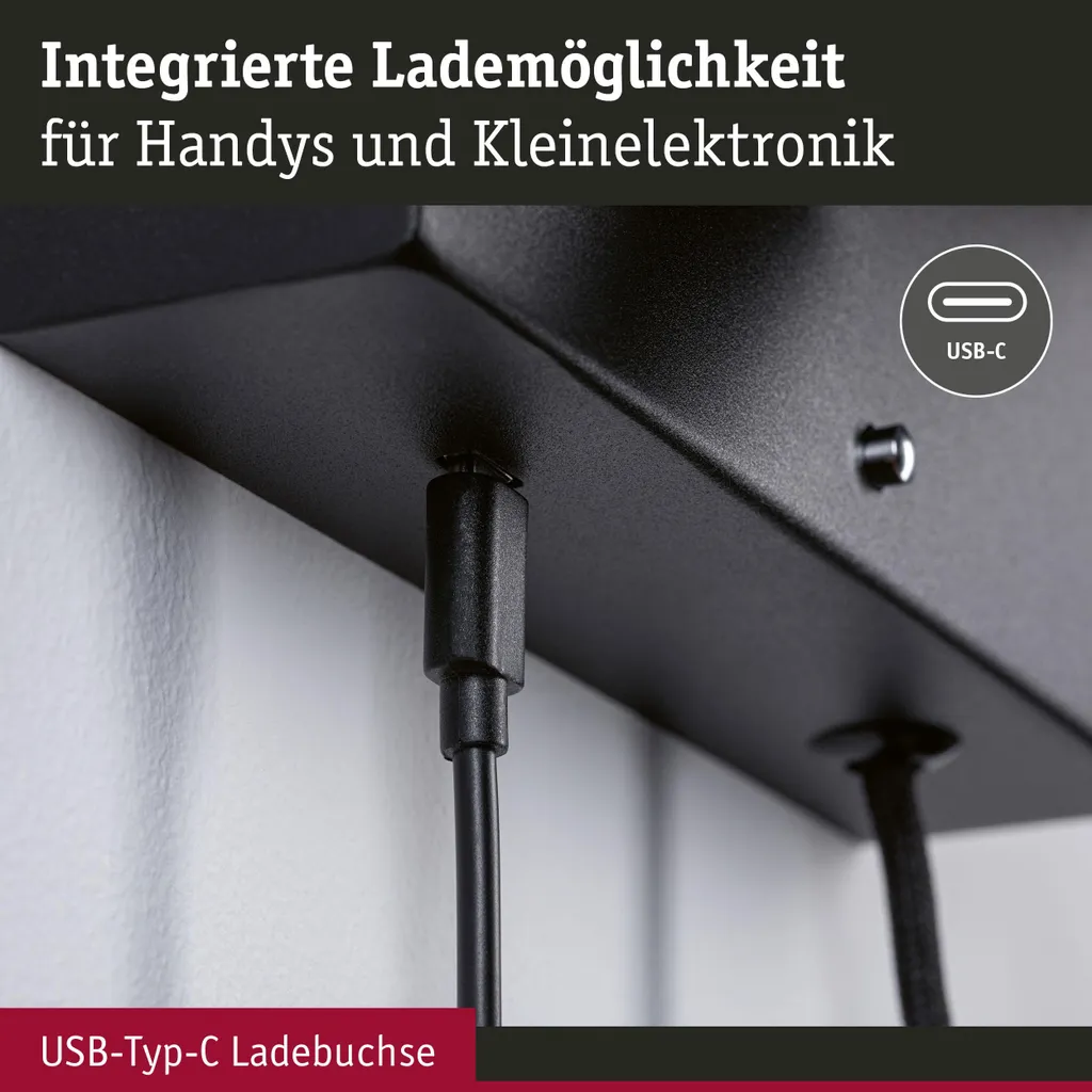 Paulmann Jerik : LED Applique Murale Moderne au Design Noir Intemporel
