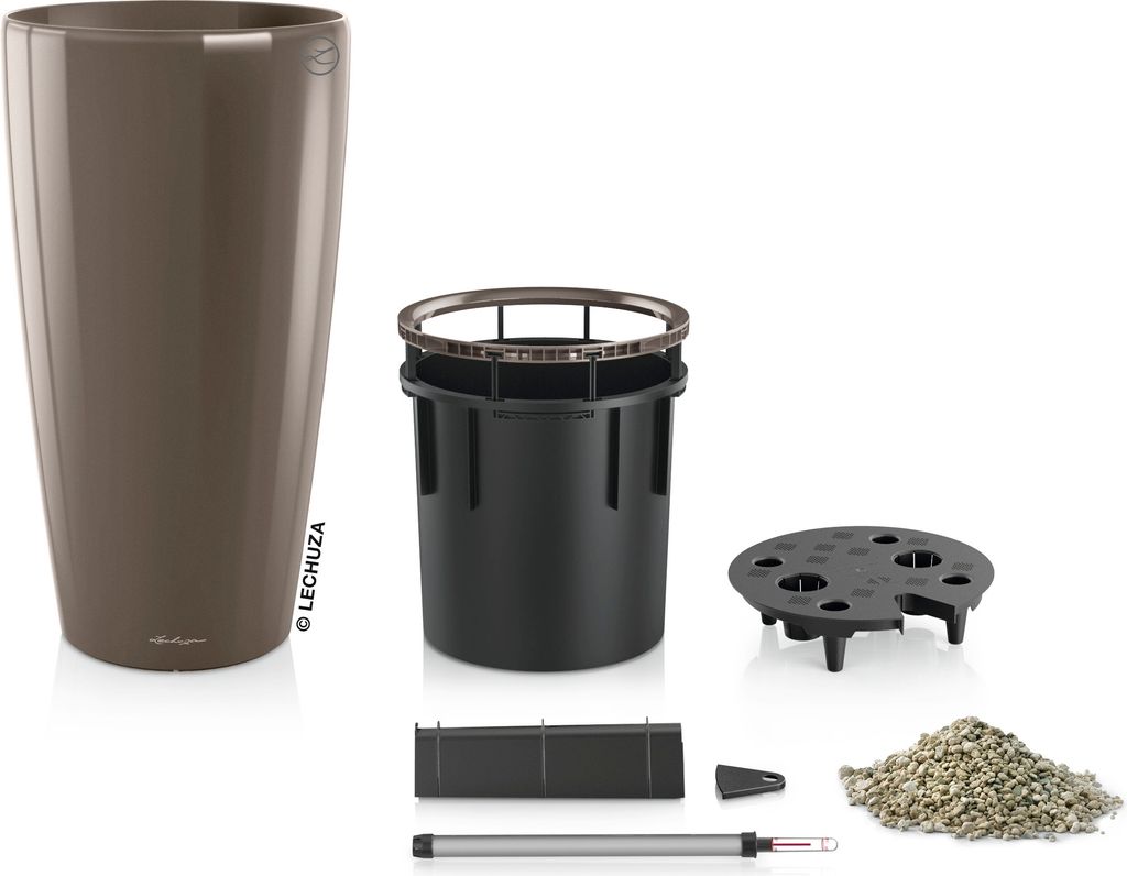 Sázecí květináč LECHUZA RONDO Premium 40 Taupe vysoký lesk Obrázek produktu 