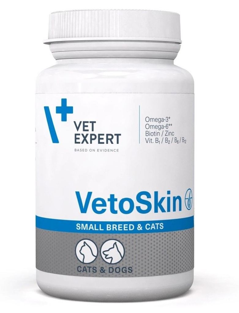 VetExpert VetoSkin Small Breed and Cats 60 caps. Productafbeelding 
