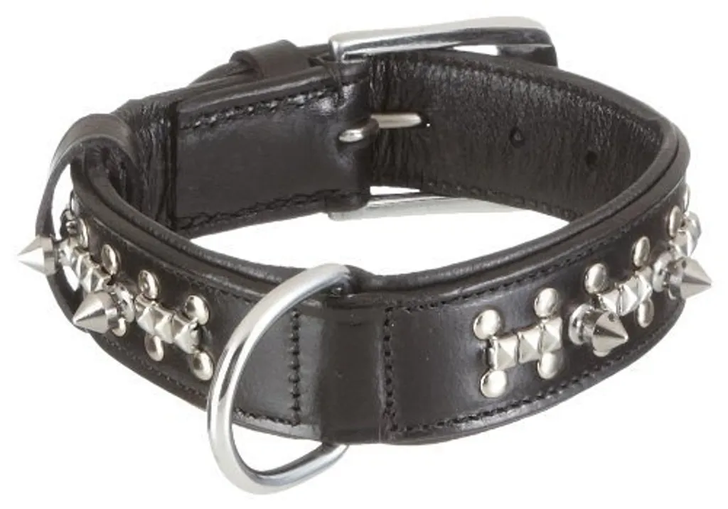 Nobby Delgado Collier pour Chien Noir 78486-05 en Cuir Véritable