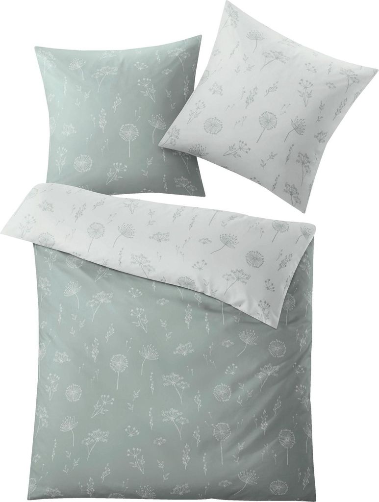 Kleine Wolke Bettwäsche Satin LEONE Distel 135 x 200 cm und 80 x 80 cm