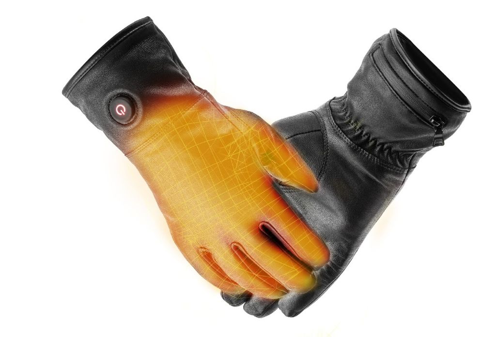 Beheizbare Lederhandschuhe Gr.S