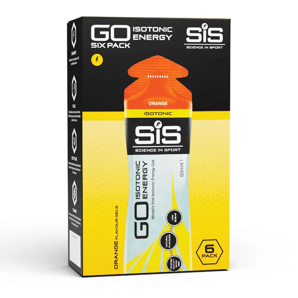 Science in Sport - SIS Go Energy + Electrolyte - Sportgel - Energiegel - Isotonisches Sportgel - Orange geschmack - 6 x 60 ml
