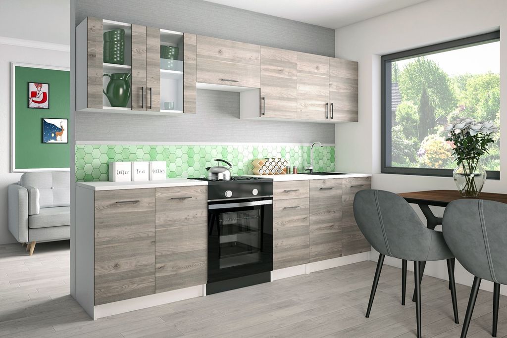 Roe Furniture | Küchenzeile - 260 cm - Braun (Nelson) - Produktbild 