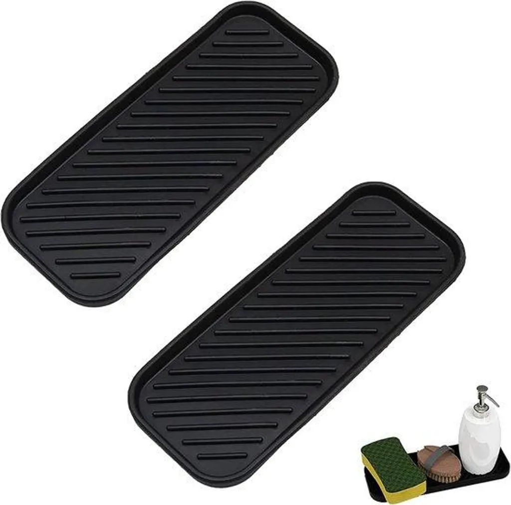 Nettoyage cuisine et salle de bain : set 2 éponges silicone noires