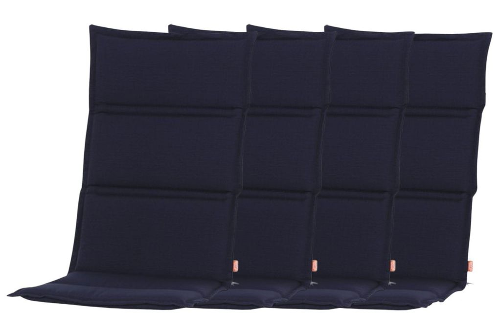 4er-Set Sesselauflage Centauri dunkelblau 120x48x3cm Sitzkissen Stuhlkissen
