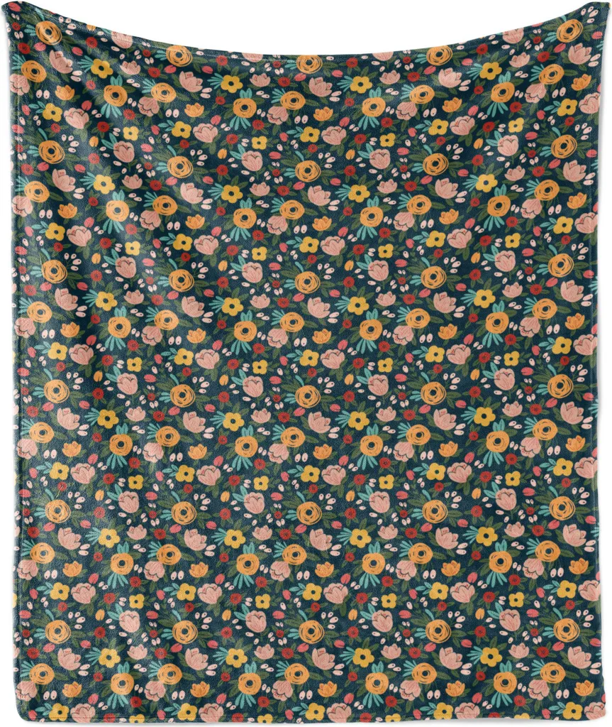 ABAKUHAUS Coperta Pile Flanella Fiori 175x230 cm Multicolore
