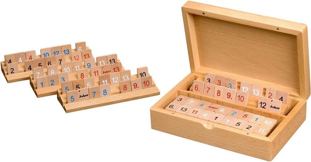 Rummy Holzspiel, kleine Kassette, Magnetverschluss, 2-4 Produktbild 
