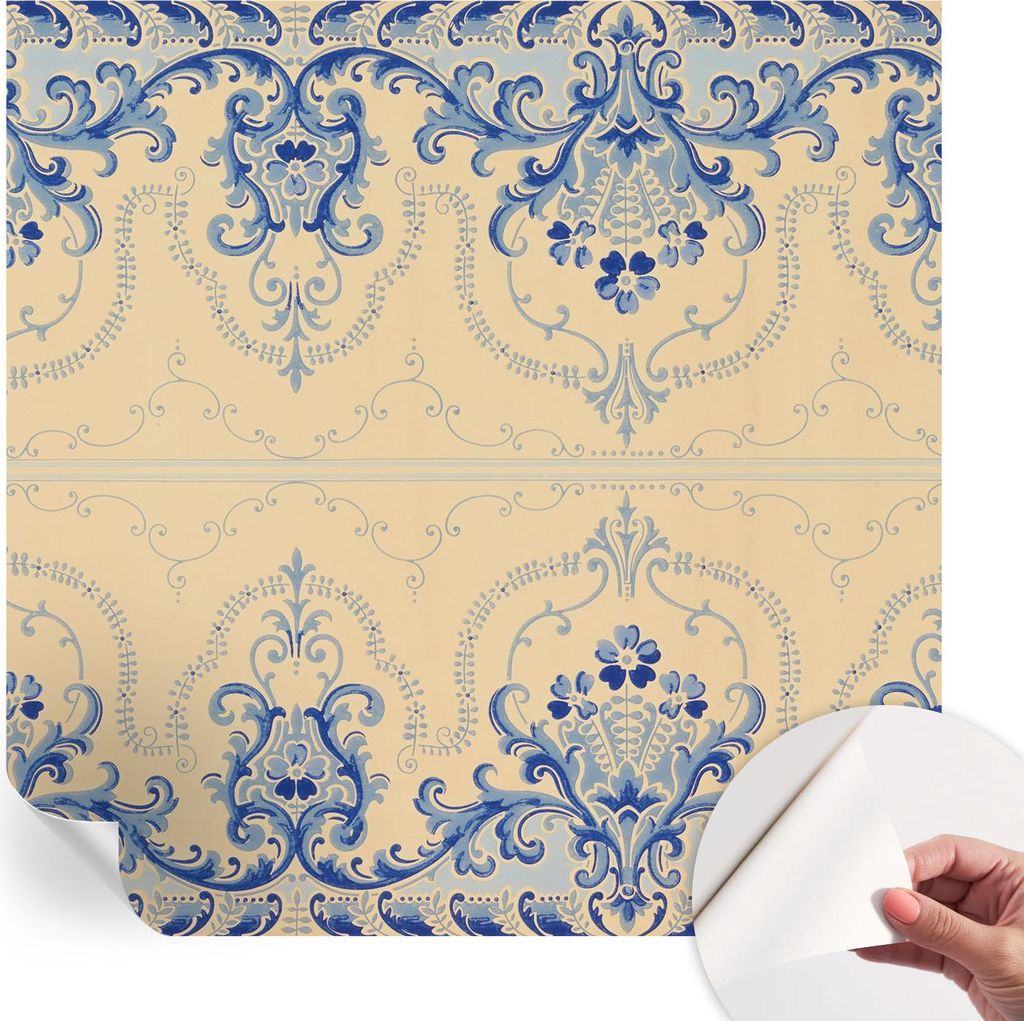 Selbstklebende Wandtapete - Dekorative Tapete für Wohnzimmer - Klebefolie für Wandbilder - Tapetenfolie für Wanddekoration - 250x250 cm - Blaue ...