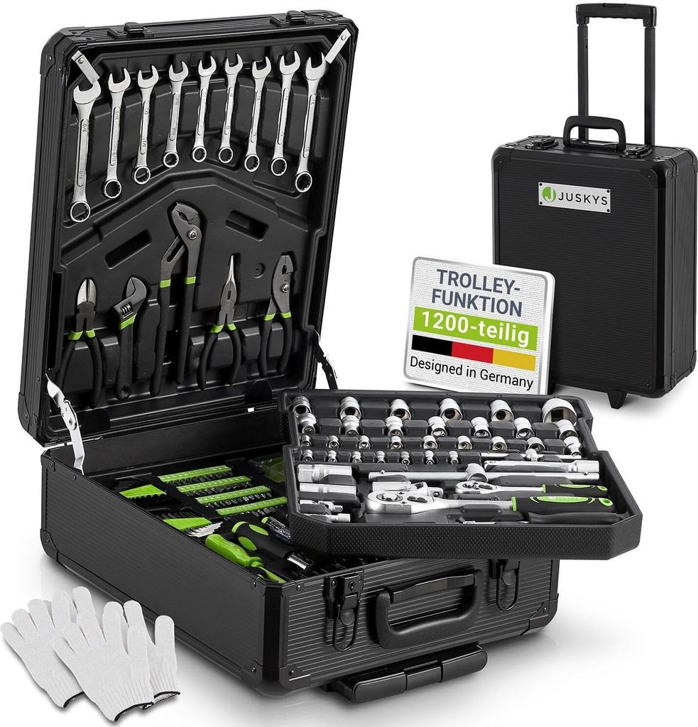 Juskys Werkzeugkoffer - 1200 teilig, gefüllt, Produktbild 