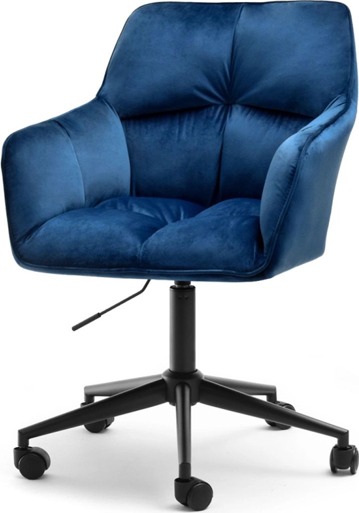Čalouněná otočná židle GOHAR - tmavě modrá / černá Obrázek produktu 