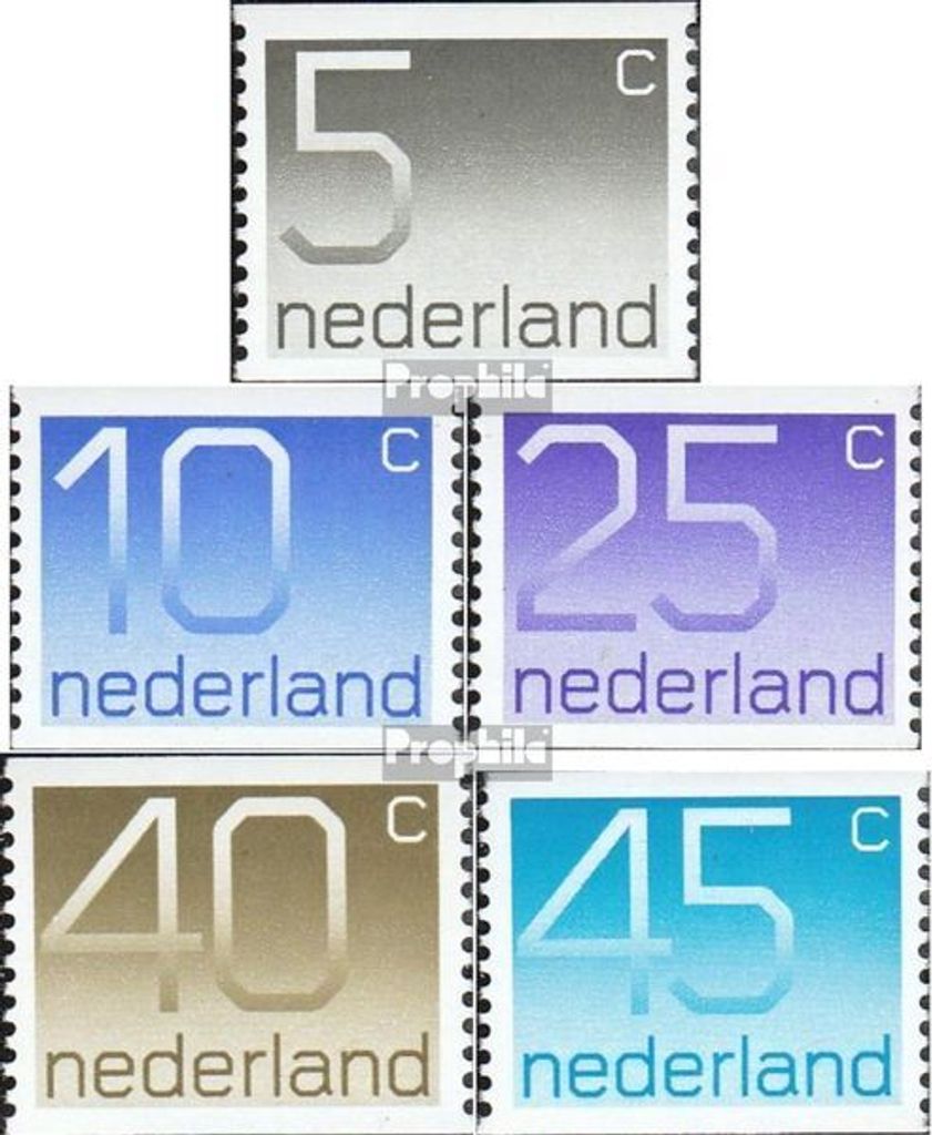 Briefmarken Niederlande 1976 Mi 1065C-1069C (kompl.Ausg.) postfrisch Ziffern