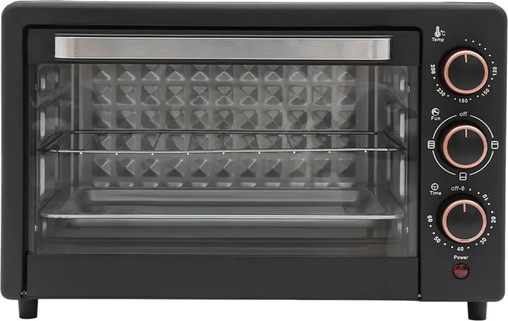 Forno Elettrico 22L Alta Efficienza 1000W | Termostato 250°C Nero