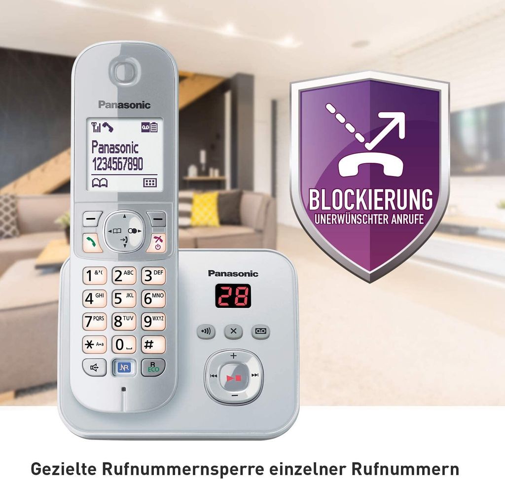 Panasonic KX-TG6822 Strahlungsarmes Schnurlostelefon mit Produktbild 9