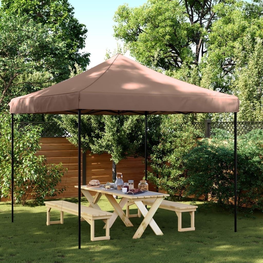 Design Partyzelt Faltbar Pop-Up Braun 292x292x315 cm, Pavillons & Partyzelte 2024 Neu