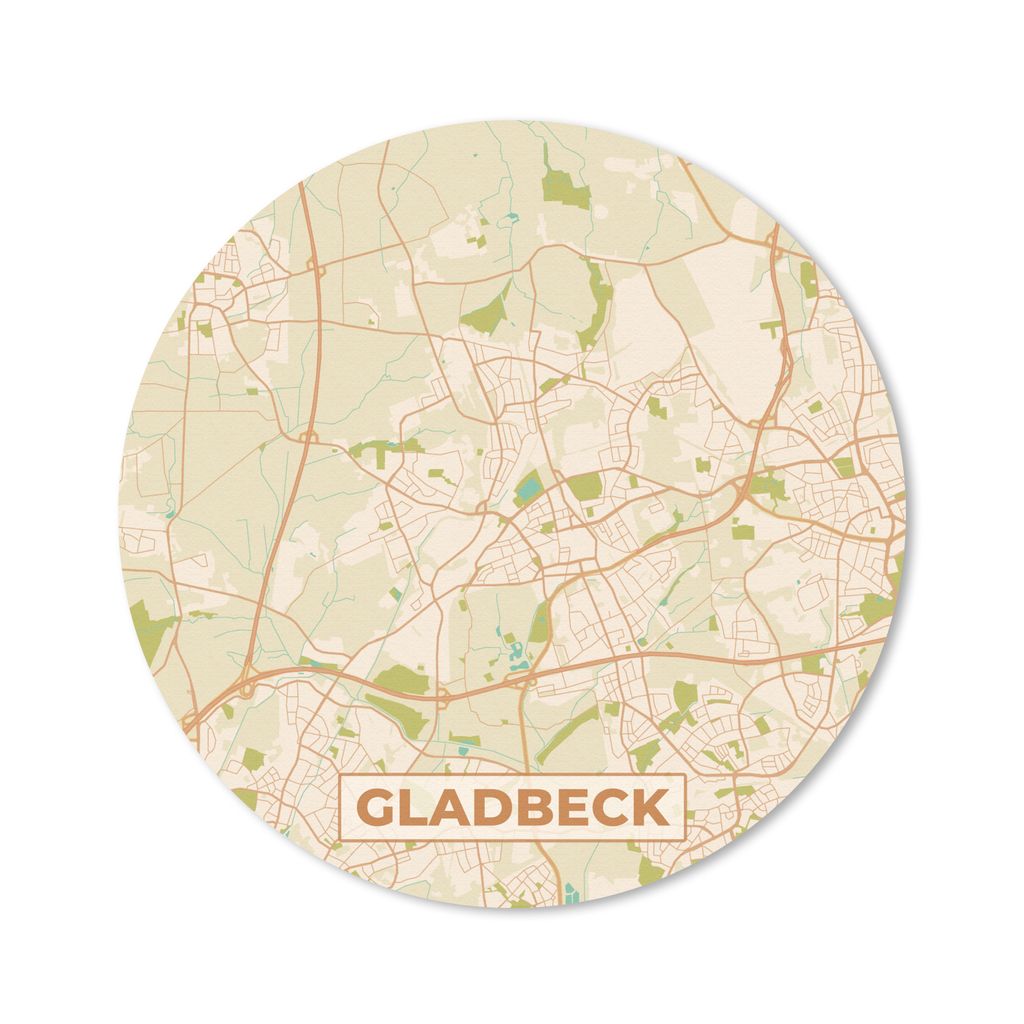 MuchoWow Mauspad Mousepad Stadtplan - Gladbeck - Vintage - Karte 30x30 cm - Mousepads - Maus Mat - Pad - Mausunterlage - Tischunterlage - Schreib...