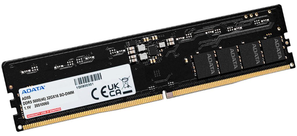 DIMM 32 GB DDR5-5600 (zwart, modelnummer AD5U560032G-S, Productafbeelding 