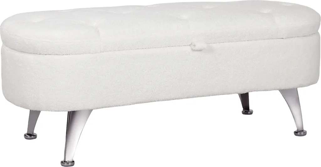 Banc coffre blanc pour optimiser l'espace et ranger votre chambre 114cm