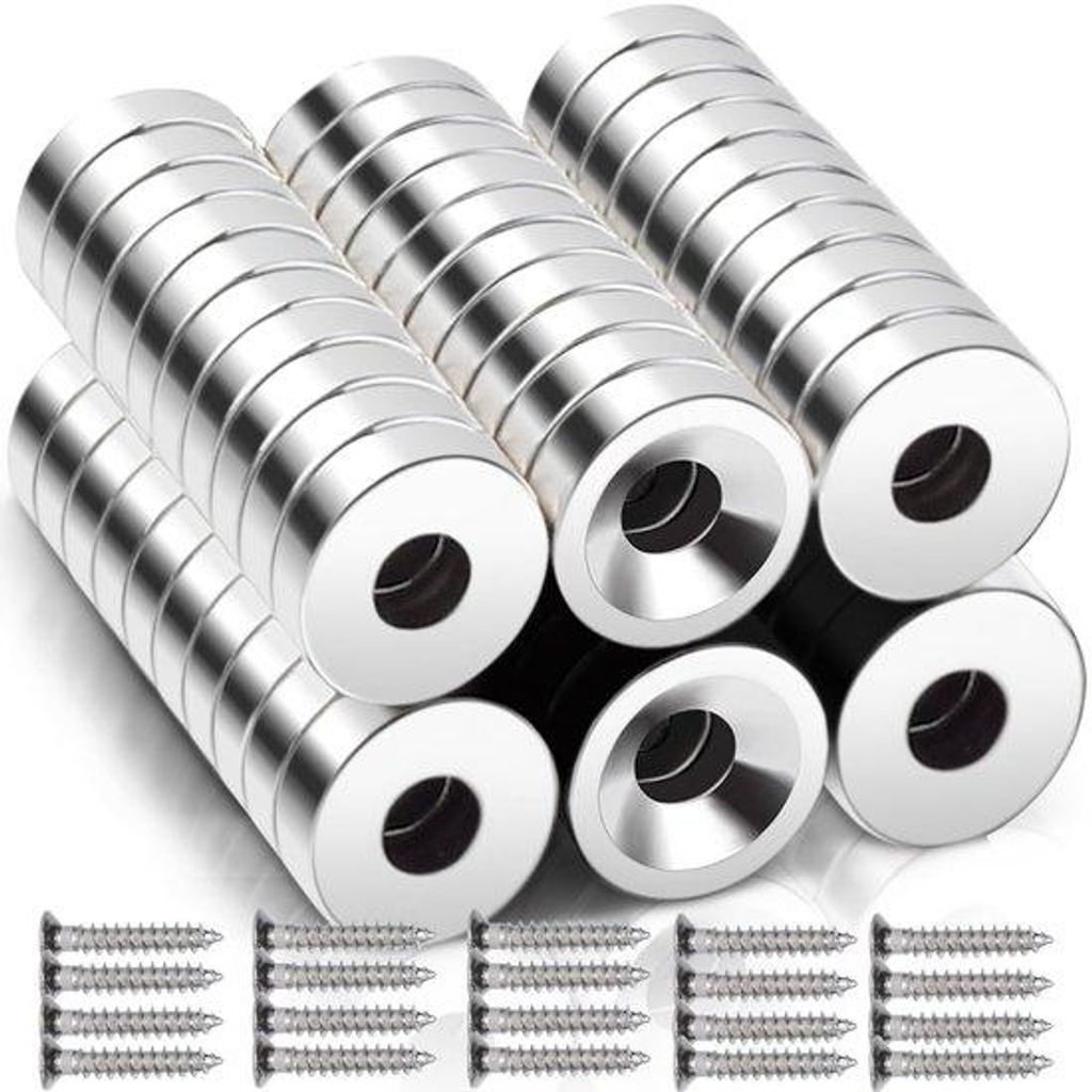 60 Stück starke Neodym-Magnete, 8x3 mm, runde Magnete mit Gewinde, starke und haltbare Magnete für Magnetbord Küche Büro