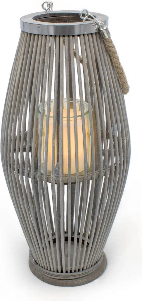 Lanterne jardin et salon en bambou 50 cm - Photophore Ambiance Zen