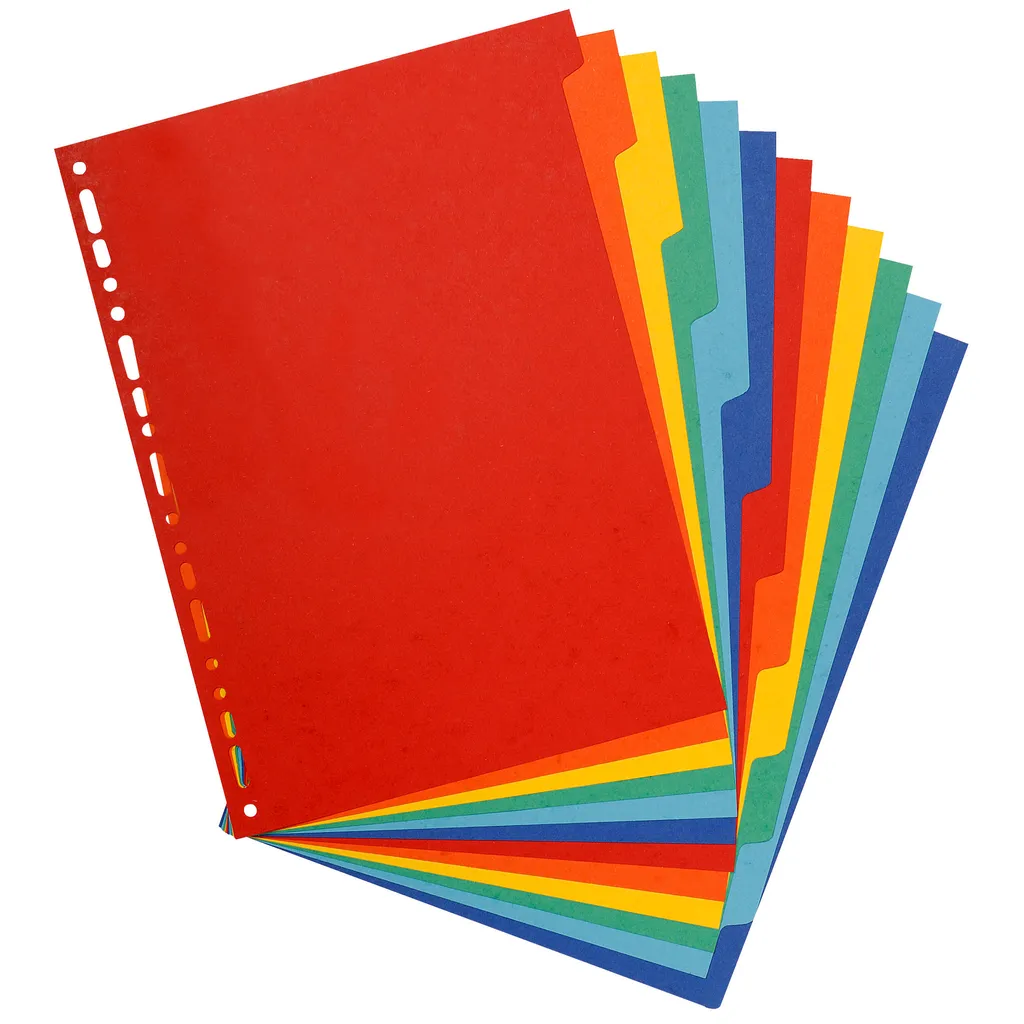 Intercalaires Carte Lyon 400g Exacompta 12 Onglets Format A4 Multicolore