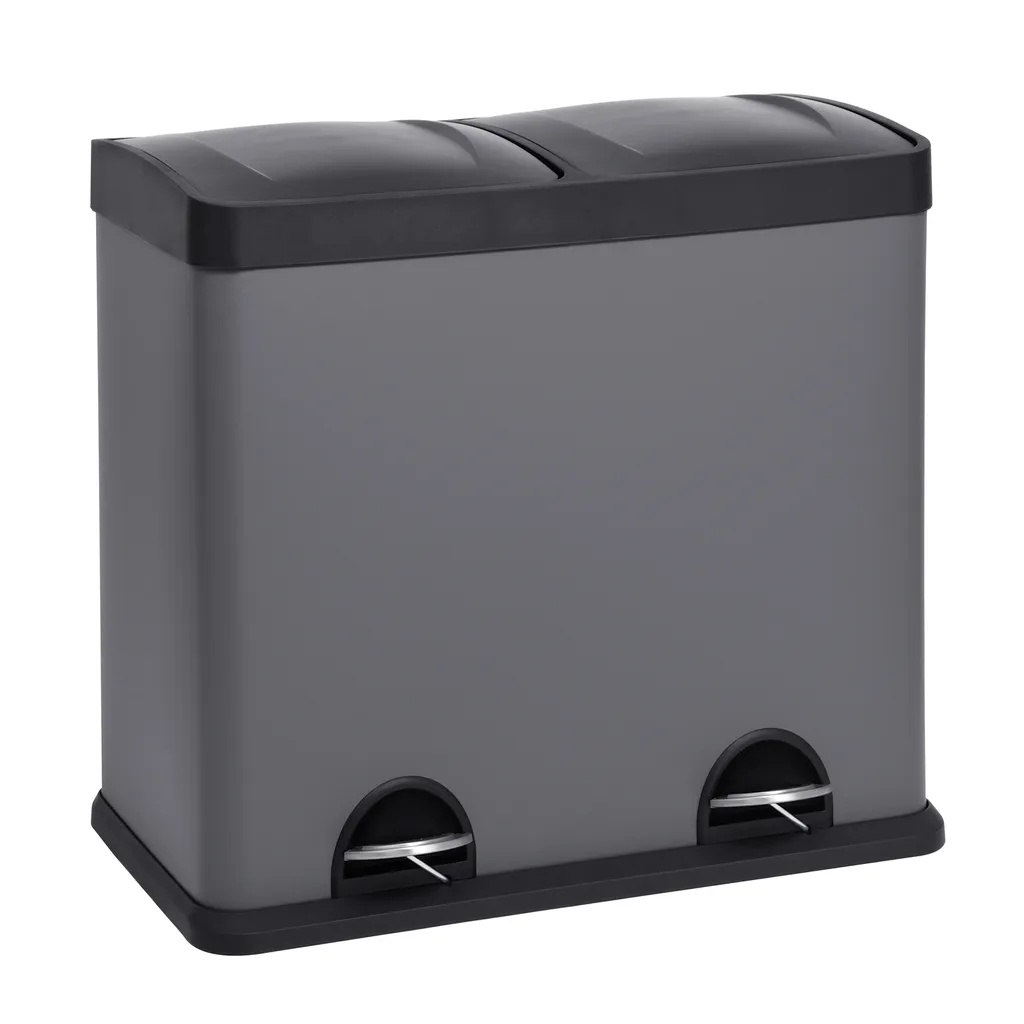 Poubelle Inox 48L Anti-Odeur et Anti-Trace : Fini le Désordre du Tri Gris