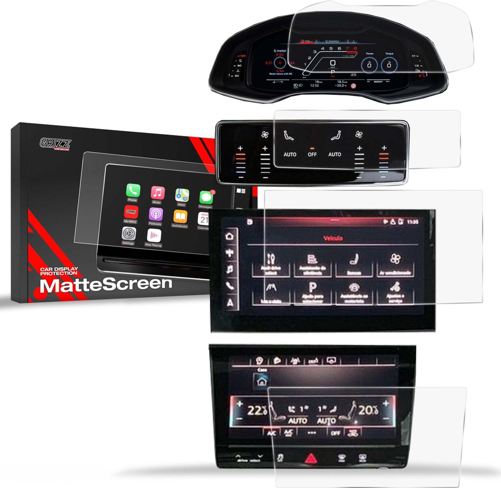 Matte Autodisplayfolie 4in1 für Audi Q8 (2018-2025), Grizz Protector