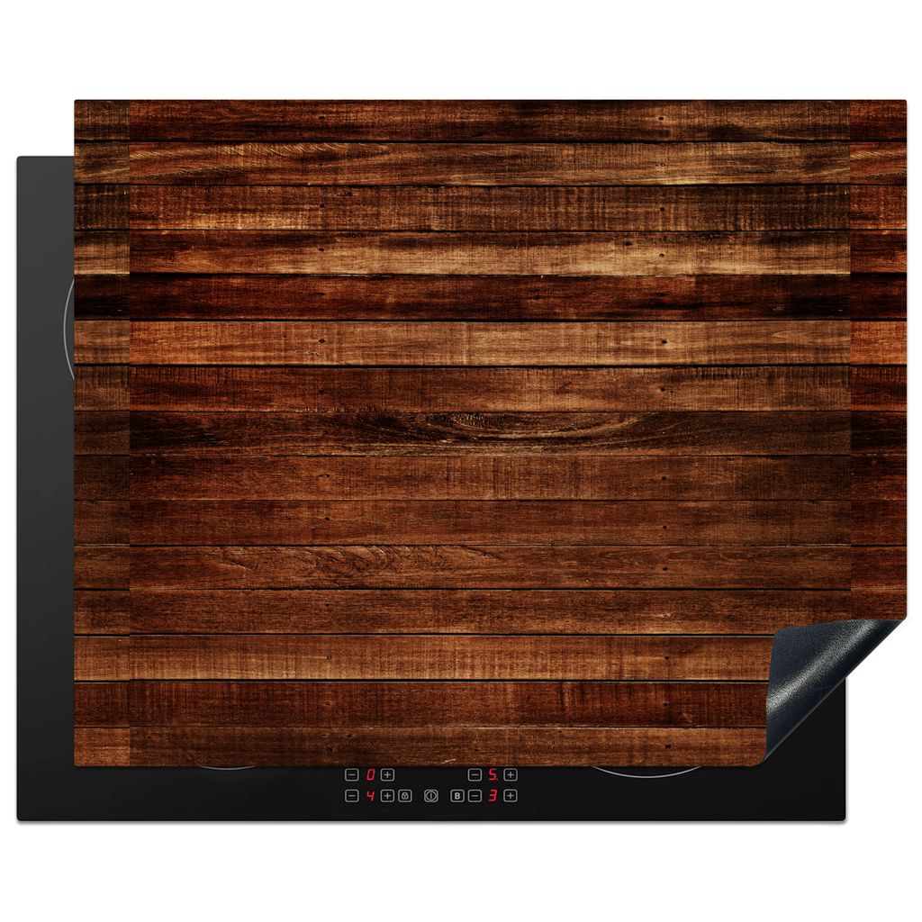 KitchenYeah Herdabdeckplatte Hartholz - Robust - Muster , 65x52cm, Küche Deko, Glaskeramikkochfeld Herdabdeckung, Abdeckplatte fùr Kochfeld