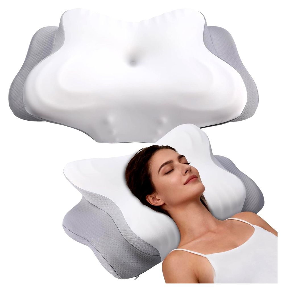 Nackenkissen, Memory Foam Kissen, Nackenstützkissen, Ergonomisches Kopfkissen für Seiten-, Rücken- und Bauchschläfer