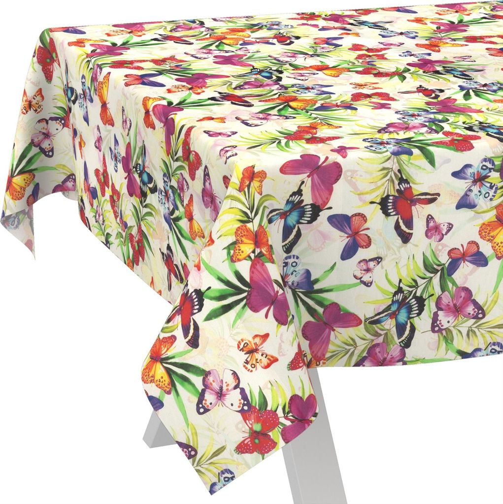 Tischdecke Lucia-Palmen Bunt 100x140cm Schnittkante