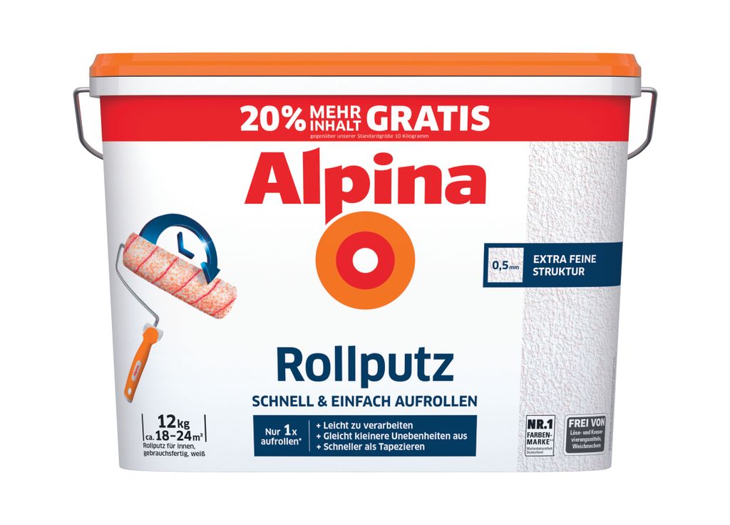 Alpina Rollputz 12 kg 0,5 mm Körnung weiß Produktbild 