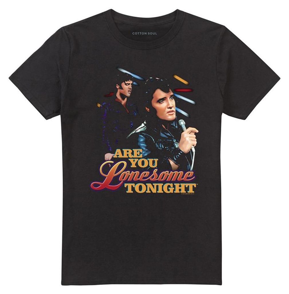 Elvis Presley - "Are You Lonesome" T-Shirt für Herren/Damen Uni TV33325 (3XL) (Schwarz)