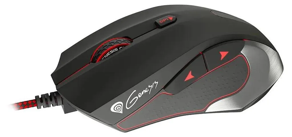 Souris gamer pour gaucher et droitier GENESIS GX75 métallique noire
