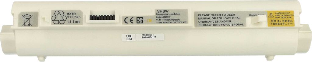 vhbw Akku kompatibel mit Lenovo IdeaPad S10-2 20027, S10-2 2957, S10-2 Notebook (6600 mAh, 11,1 V, Li-Ion)