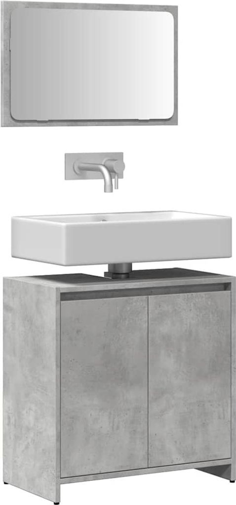CLORIS 2-tlg. Badmöbel-Set Betongrau Holzwerkstoff 856066 Produktbild 1