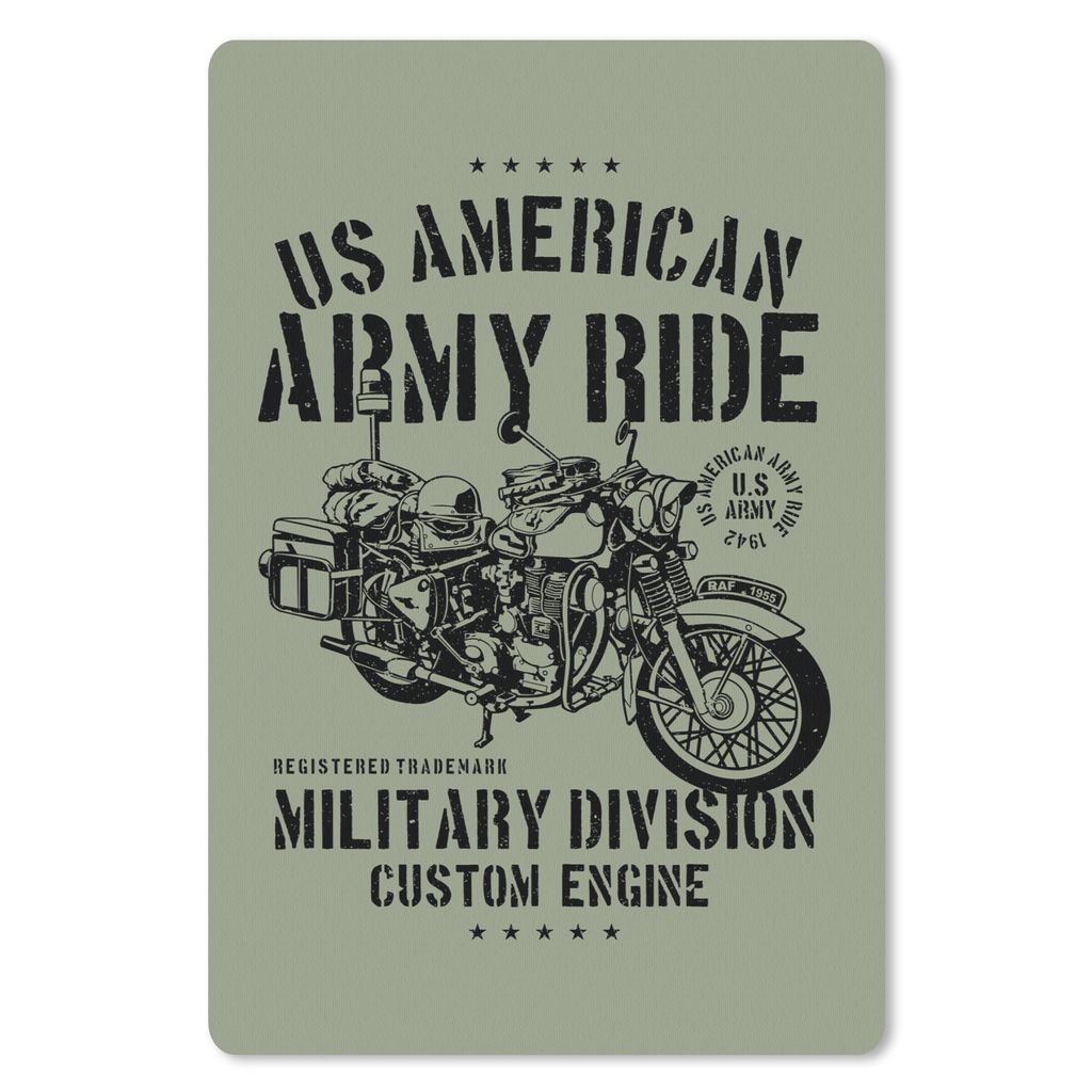 MuchoWow® Mauspad Mousepad Mancave - Motorrad - Armee - Produktbild 