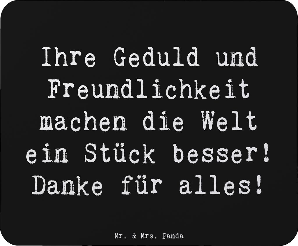 Mr. & Mrs. Panda Mauspad Spruch Erzieher-Dank - Schwarz - Geschenk, Aufmerksamkeit, Dankeschön, Kinder, Geduld, Mousepad, pc, Mouse Pad, laptop, D...