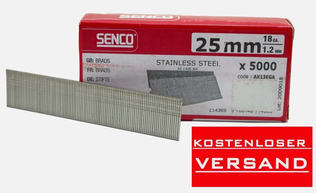 Chiodi Senco 5000 AX13EGA 25mm Acciaio Inox 18G - Prezzo Ingrosso